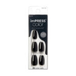 KISS IMPRESS Press-on manicure all black coffin M