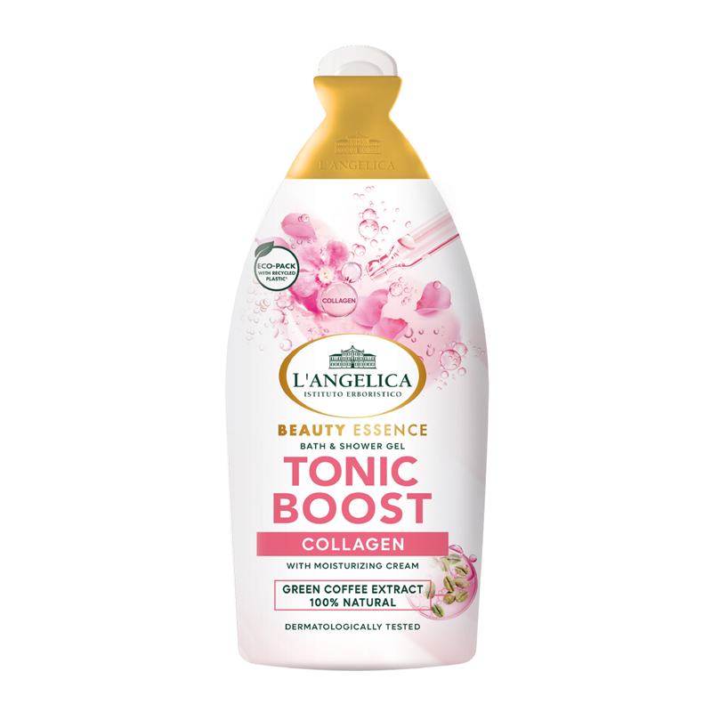 1-96 L'ANGELICA BATH&SHOWER GEL beauty essence tonic boost collagen 500ml – Image 1