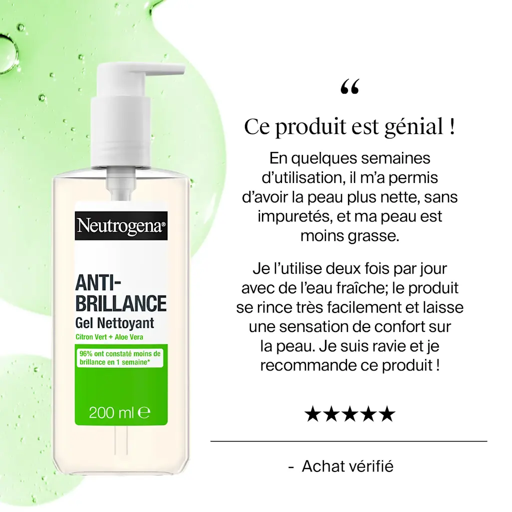 gel nettoyant anti-brillance Neutrogena citron vert