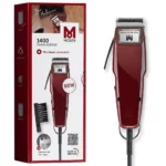 Tondeuse fading professionnelle Moser 1400-0102 bordeaux, lame acier inoxydable 46 mm, vue de face TUNISIE (1)