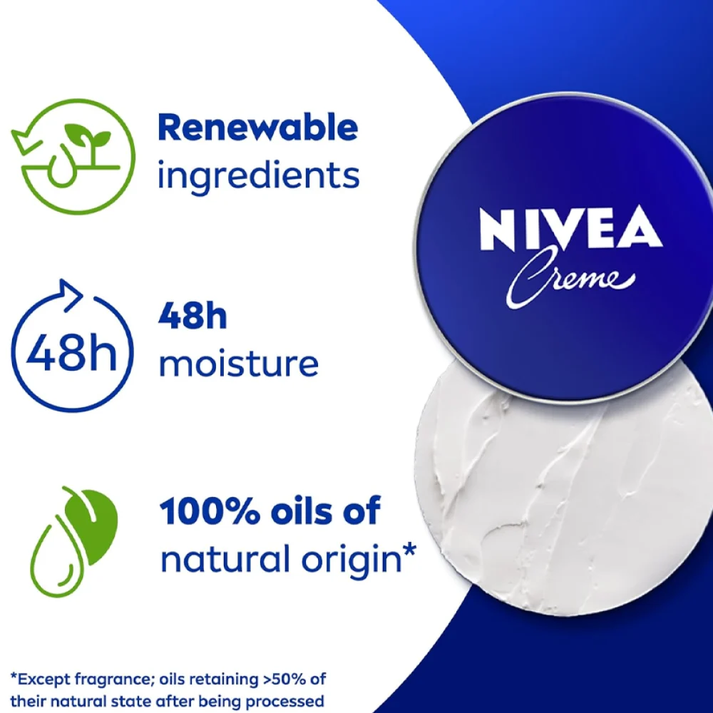NIVEA Creme hydratant visage corps mains, boîte aluminium