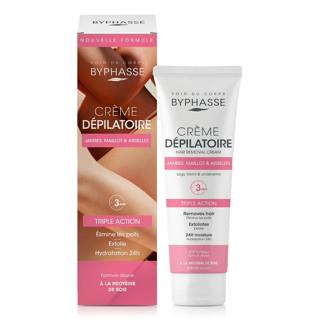 crème dépilatoire protéine de soie Byphasse 125ml TUNISIE crème dépilatoire protéine de soie Byphasse 125ml TUNISIE
