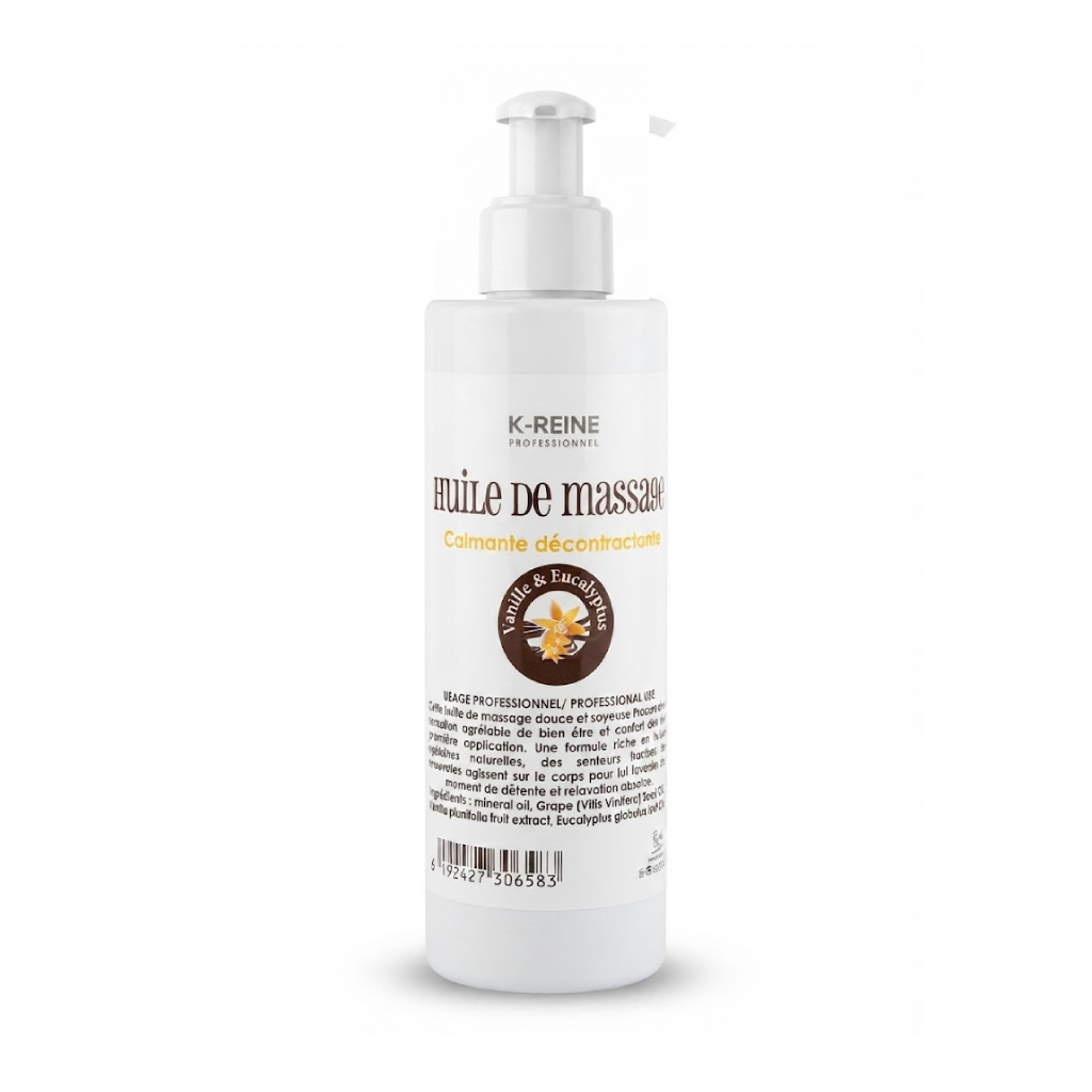 K-REINE huile de massage eucalyptus vanille calmante décontractante 200ml Tunisie K-REINE huile de massage eucalyptus vanille calmante décontractante 200ml Tunisie