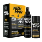 NISH MAN Keratin Fiber Kit cheveux black 21g+100mlTunisie