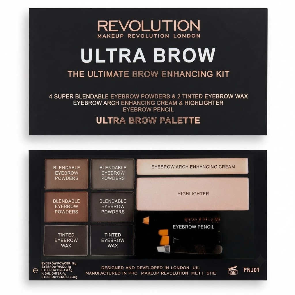 REVOLUTION ULTRA BROW PALETTE MEDIUM TO DARK TUNISIE