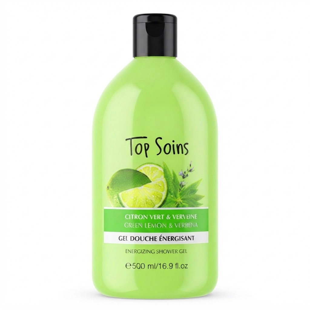 TOP SOINS gel douche énergisant citron vert verveine 500ml Tunisie
