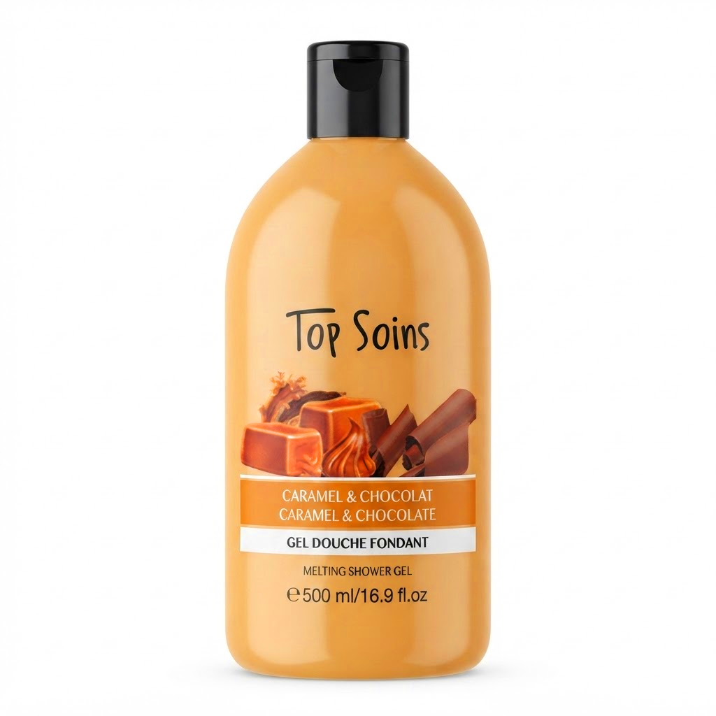 TOP SOINS gel douche fondant caramel chocolat 500ml Tunisie