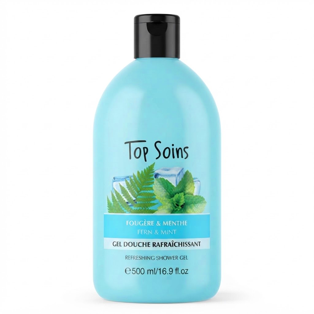 TOP SOINS gel douche rafraichissant fougere menthe 500ml Tunisie