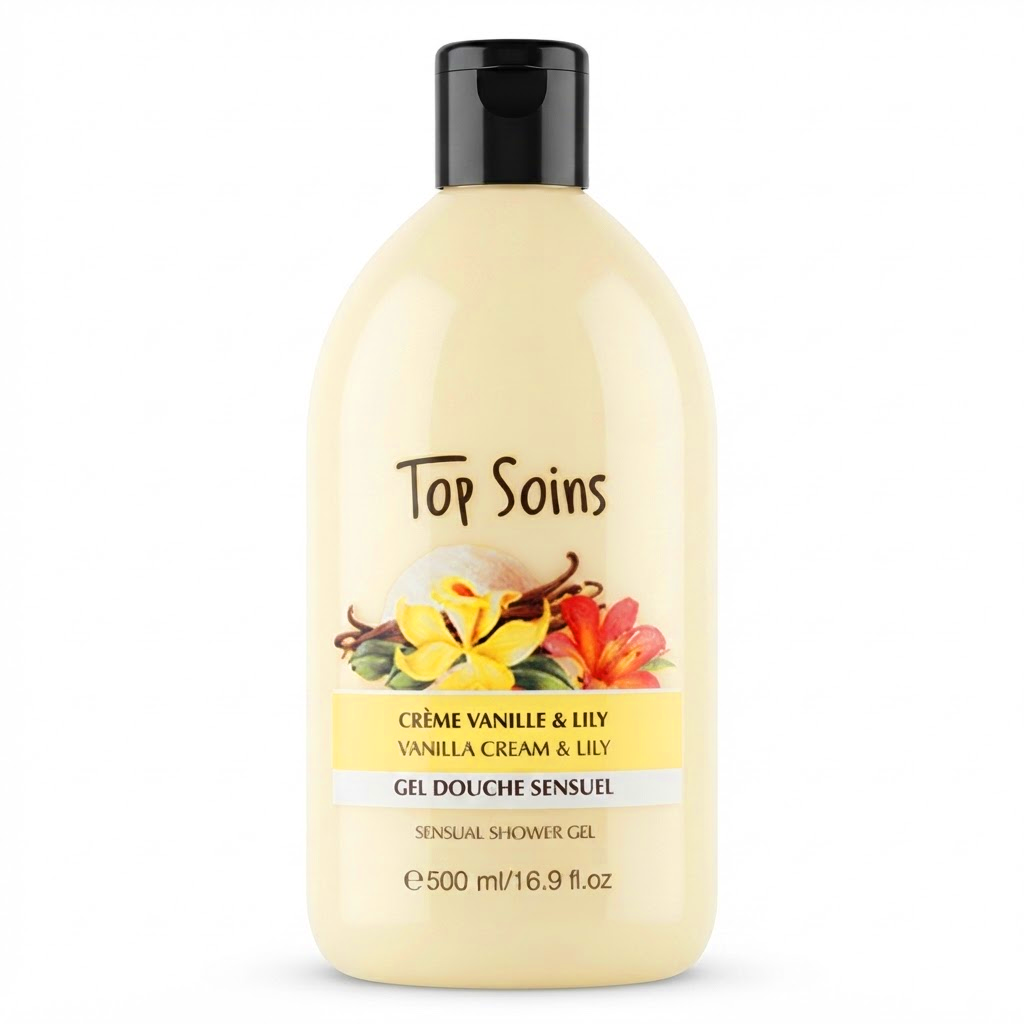 TOP SOINS gel douche sensuel vanille lily 500ml Tunisie