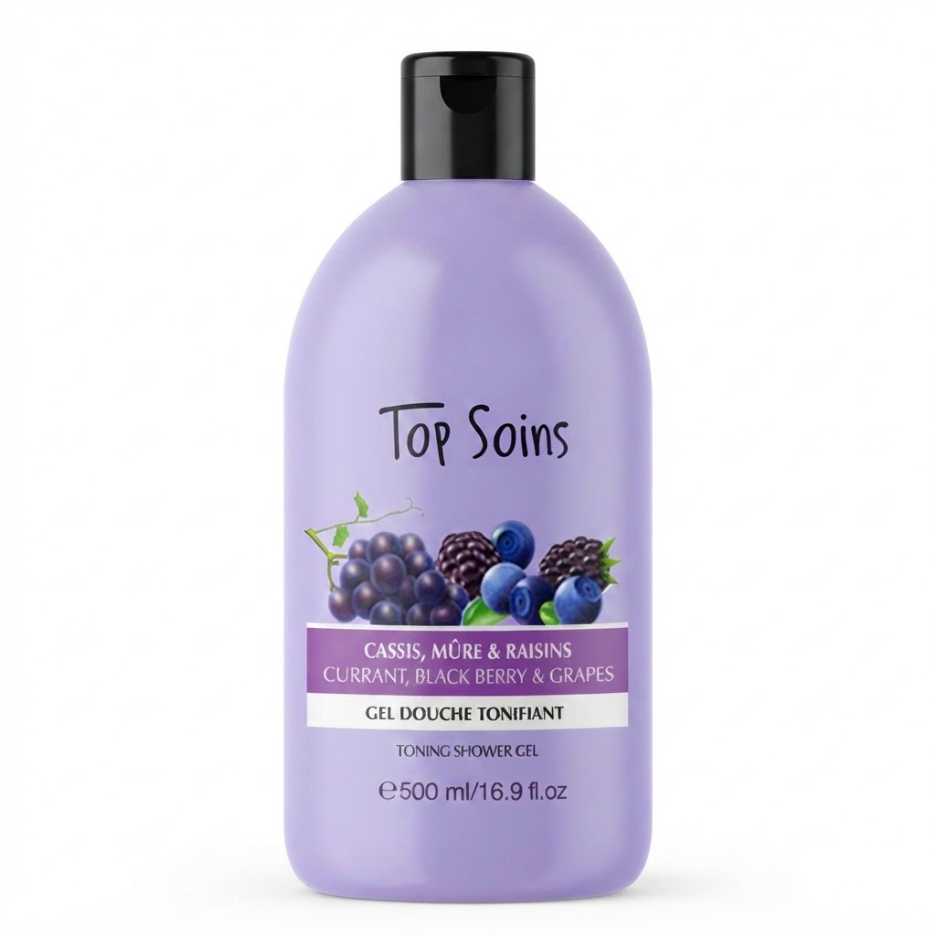 TOP SOINS gel douche tonifiant cassis mûre 500ml Tunisie
