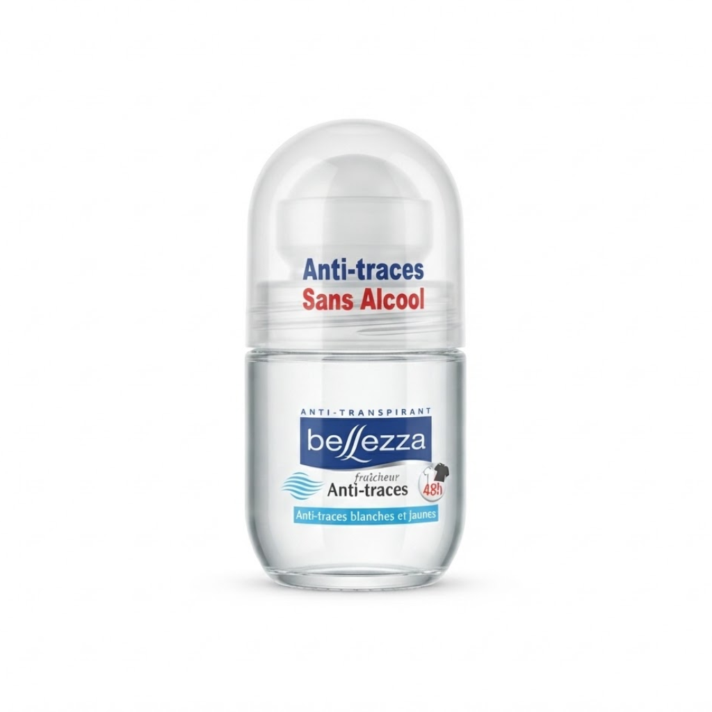 BELLEZZA déodorant anti-traces roll-on 48h 50ml TunisieBELLEZZA déodorant anti-traces roll-on 48h 50ml Tunisie