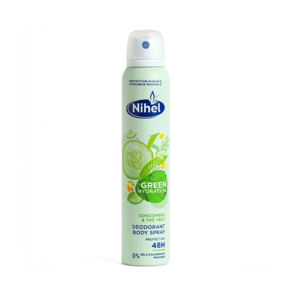 NIHEL GREEN HYDRATION déodorant spray femme 150 ml frais Tunisia NIHEL GREEN HYDRATION déodorant spray femme 150 ml frais Tunisia