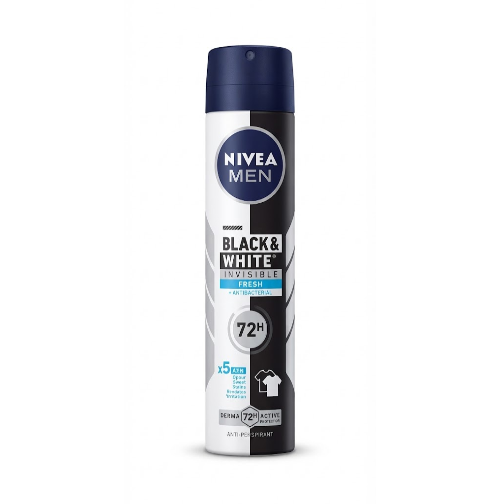 NIVEA BLACK&WHITE déodorant spray anti-taches homme 200ml Tunisie NIVEA BLACK&WHITE déodorant spray anti-taches homme 200ml Tunisie