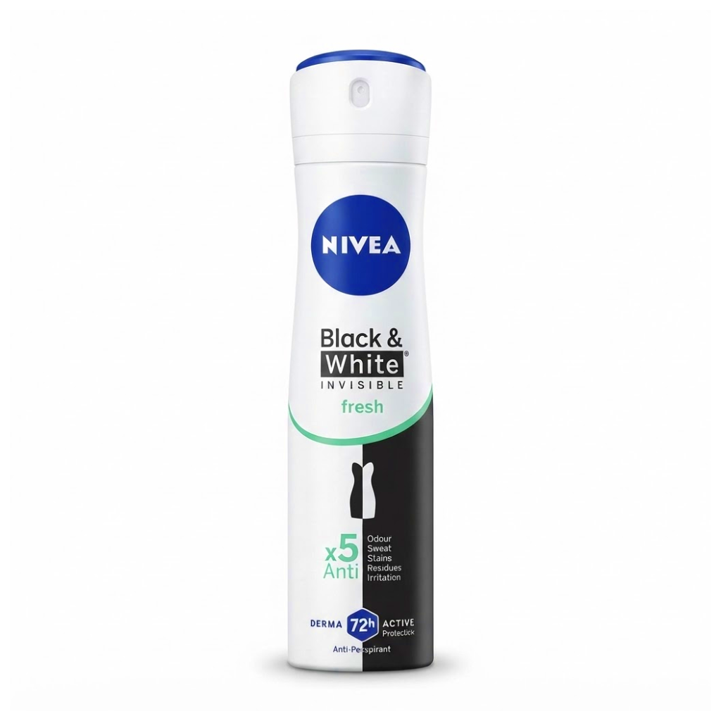 NIVEA BLACK&WHITE Fresh déodorant spray invisible femme 200ml Tunisie NIVEA BLACK&WHITE Fresh déodorant spray invisible femme 200ml Tunisie