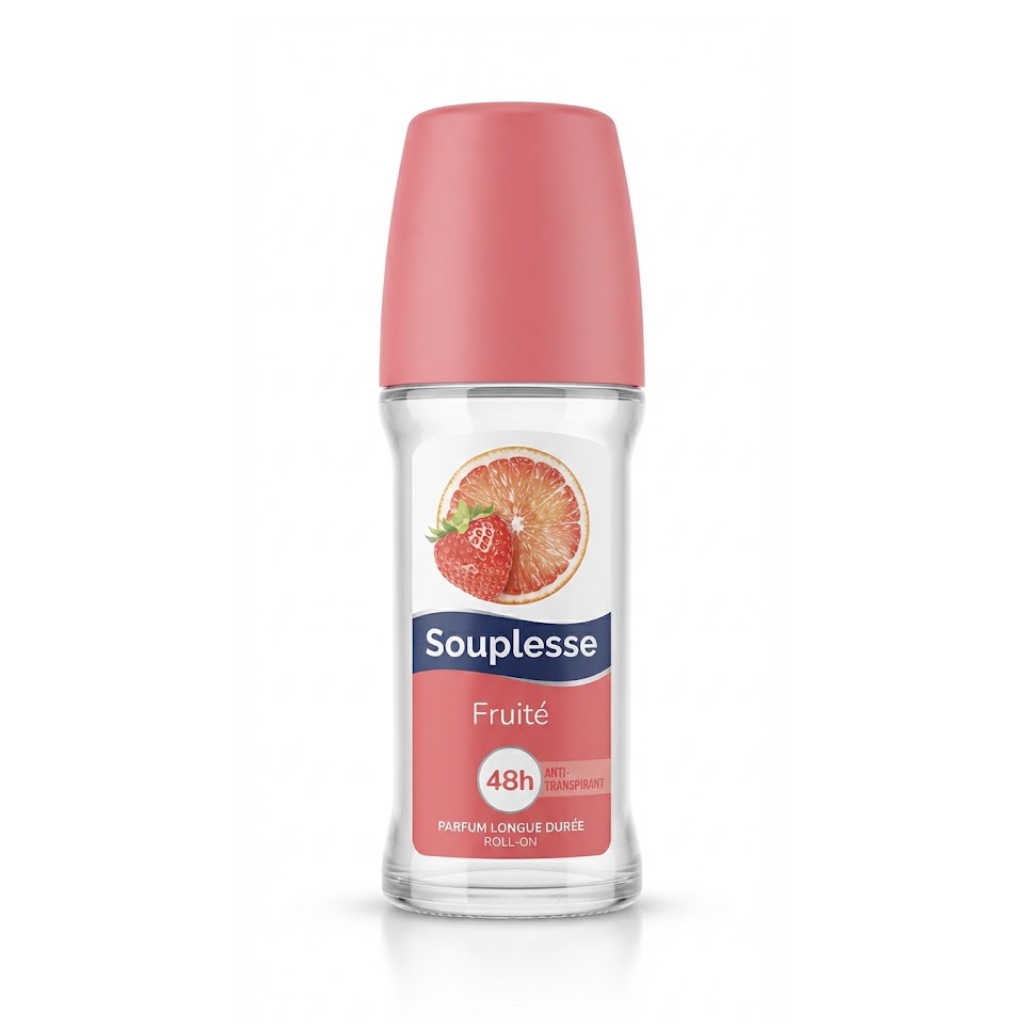 SOUPLESSE FRUITÉ roll-on anti-transpirant femme 50ml Tunisie SOUPLESSE FRUITÉ roll-on anti-transpirant femme 50ml Tunisie