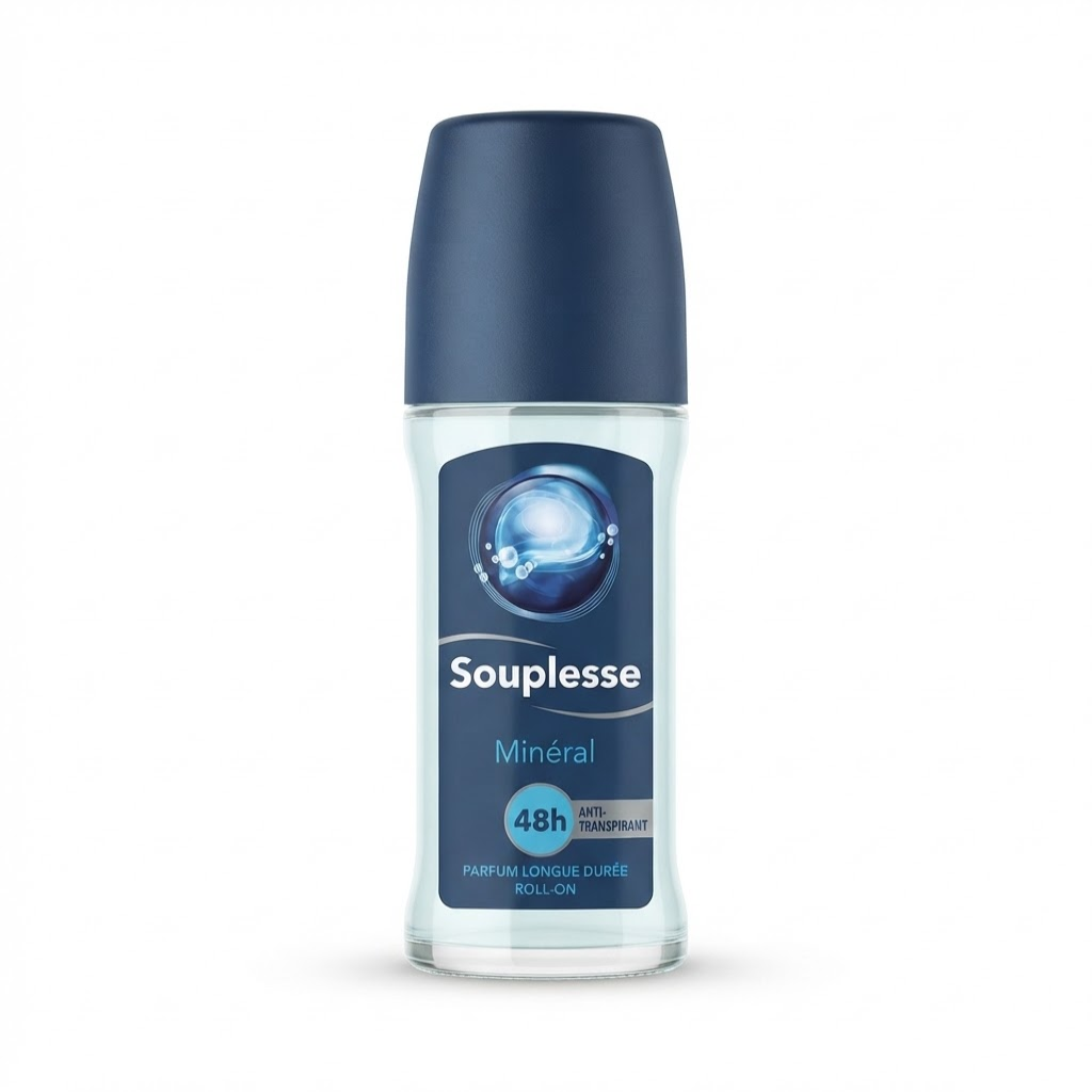 SOUPLESSE MINERAL roll-on anti-transpirant femme 50ml Tunisie SOUPLESSE MINERAL roll-on anti-transpirant femme 50ml Tunisie