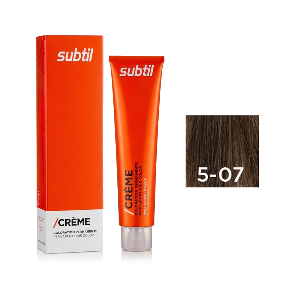 SUBTIL CRÈME N°5.07 Châtain Clair Naturel Marron 60ml SUBTIL CRÈME N°5.07 Châtain Clair Naturel Marron 60ml