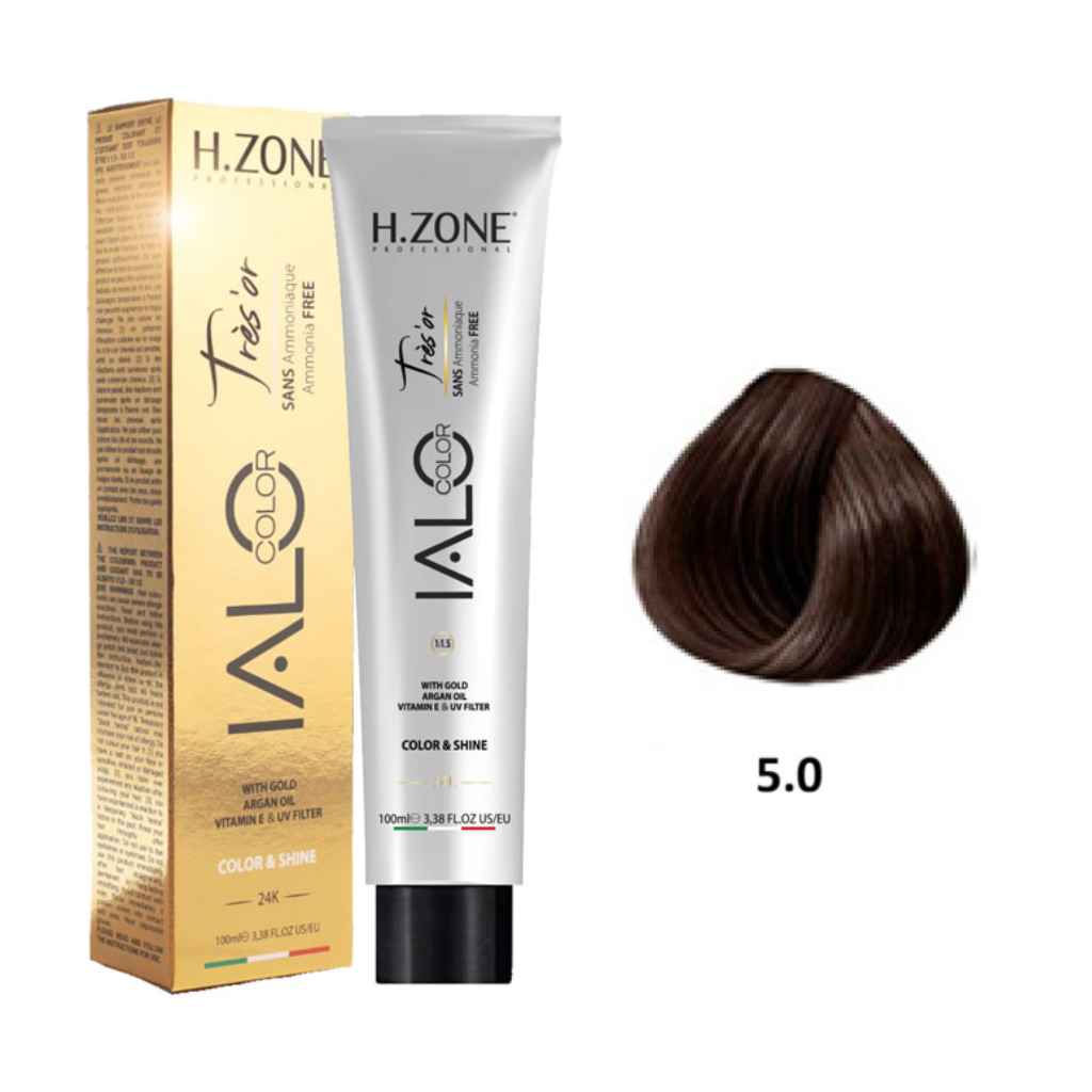 IALO H-ZONE TRÉS'OR coloration châtain clair 5.0 100ml Tunisie IALO H-ZONE TRÉS'OR coloration châtain clair 5.0 100ml Tunisie