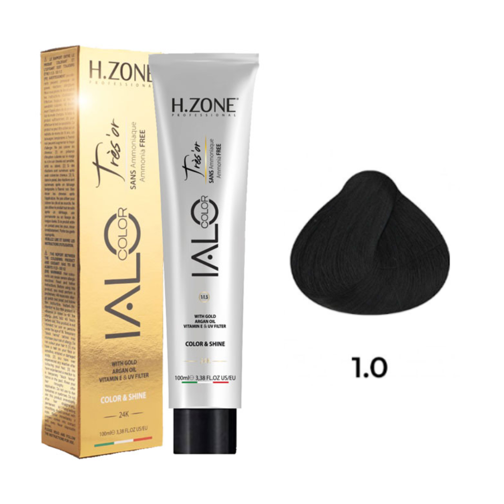 IALO H-ZONE TRÉS'OR coloration permanente noir 1.0 100ml Tunisie IALO H-ZONE TRÉS'OR coloration permanente noir 1.0 100ml TunisieIALO H-ZONE TRÉS'OR coloration permanente noir 1.0 100ml Tunisie