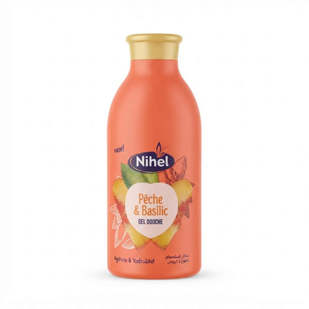 NIHEL gel douche pêche basilic 500 ml Tunisie NIHEL gel douche pêche basilic 500 ml Tunisie